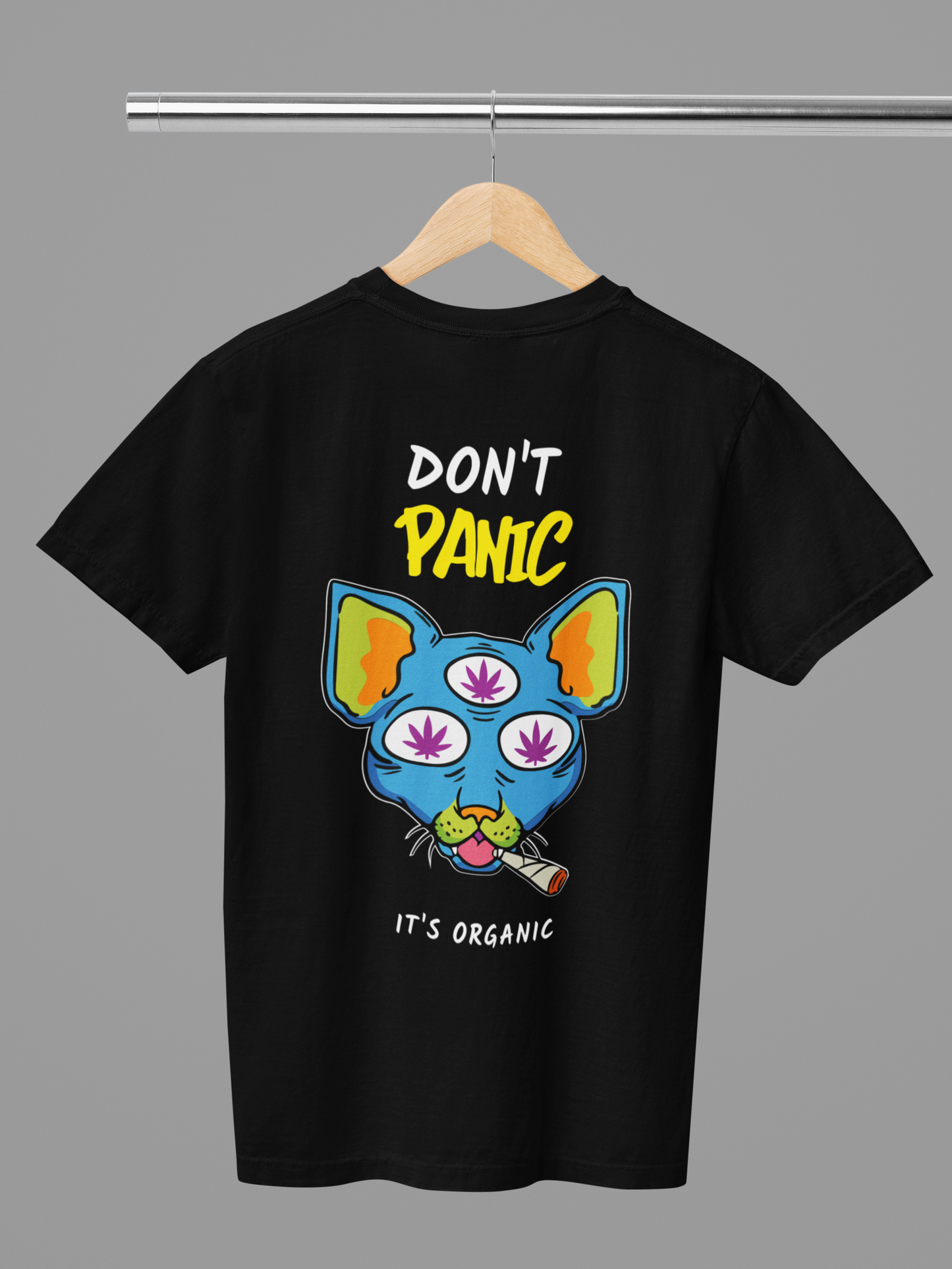 Stay cool Stay calm black back printed t-shirt