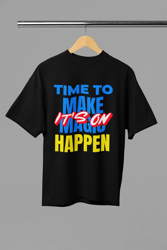 Its on black t-shirt