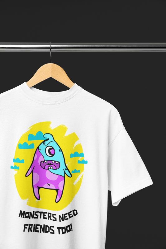 Monster friends white t-shirt